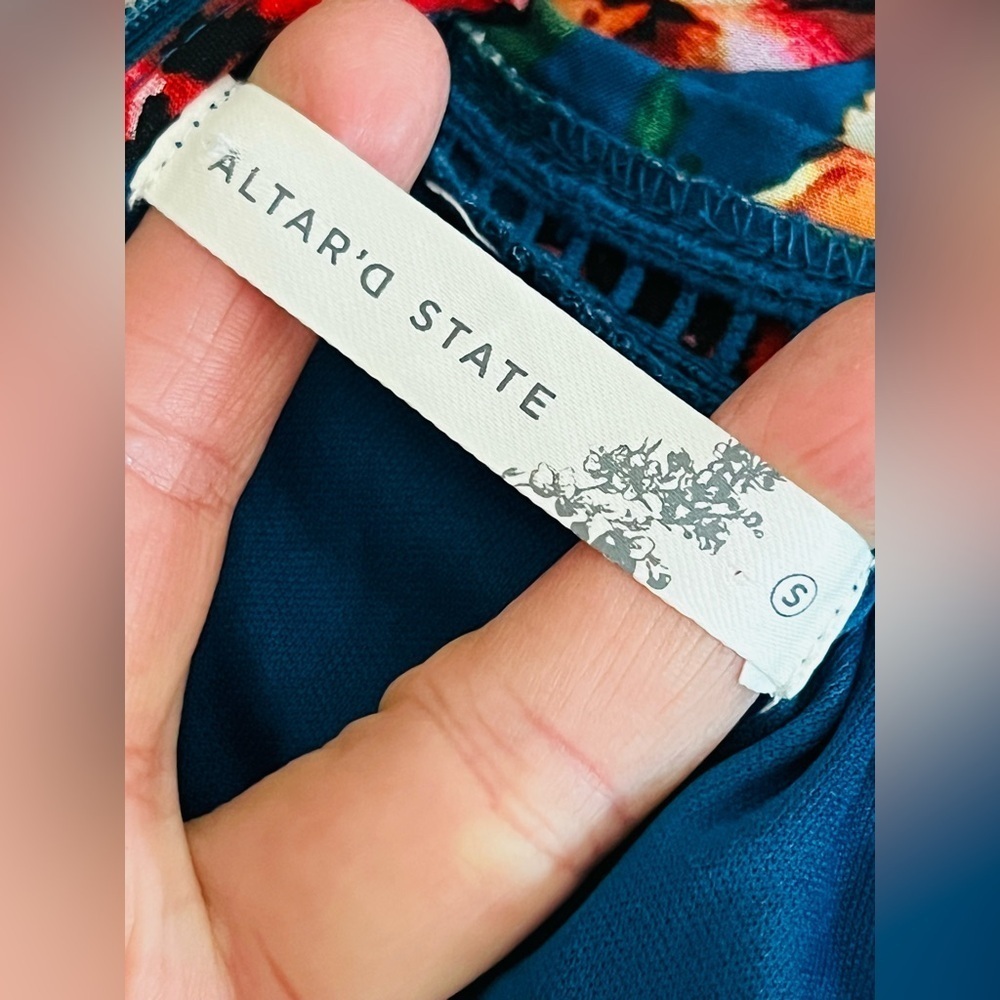 Altar'd State Henleigh Floral Maxi Dress Size N Boho Cottagecore Vacation Summer - Picture 14 of 16
